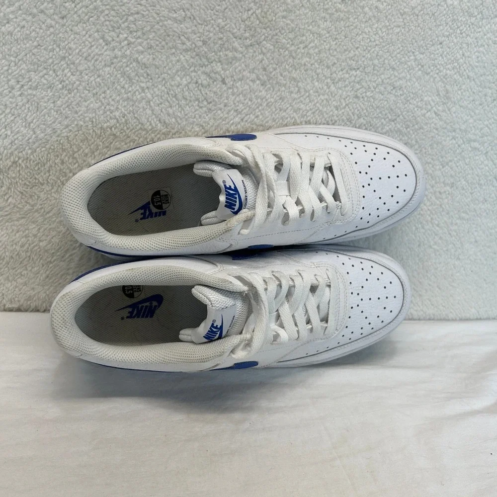 Nike Court Vision Low Mens Shoes White Game Royal Blue Sneaker Size 10.5
